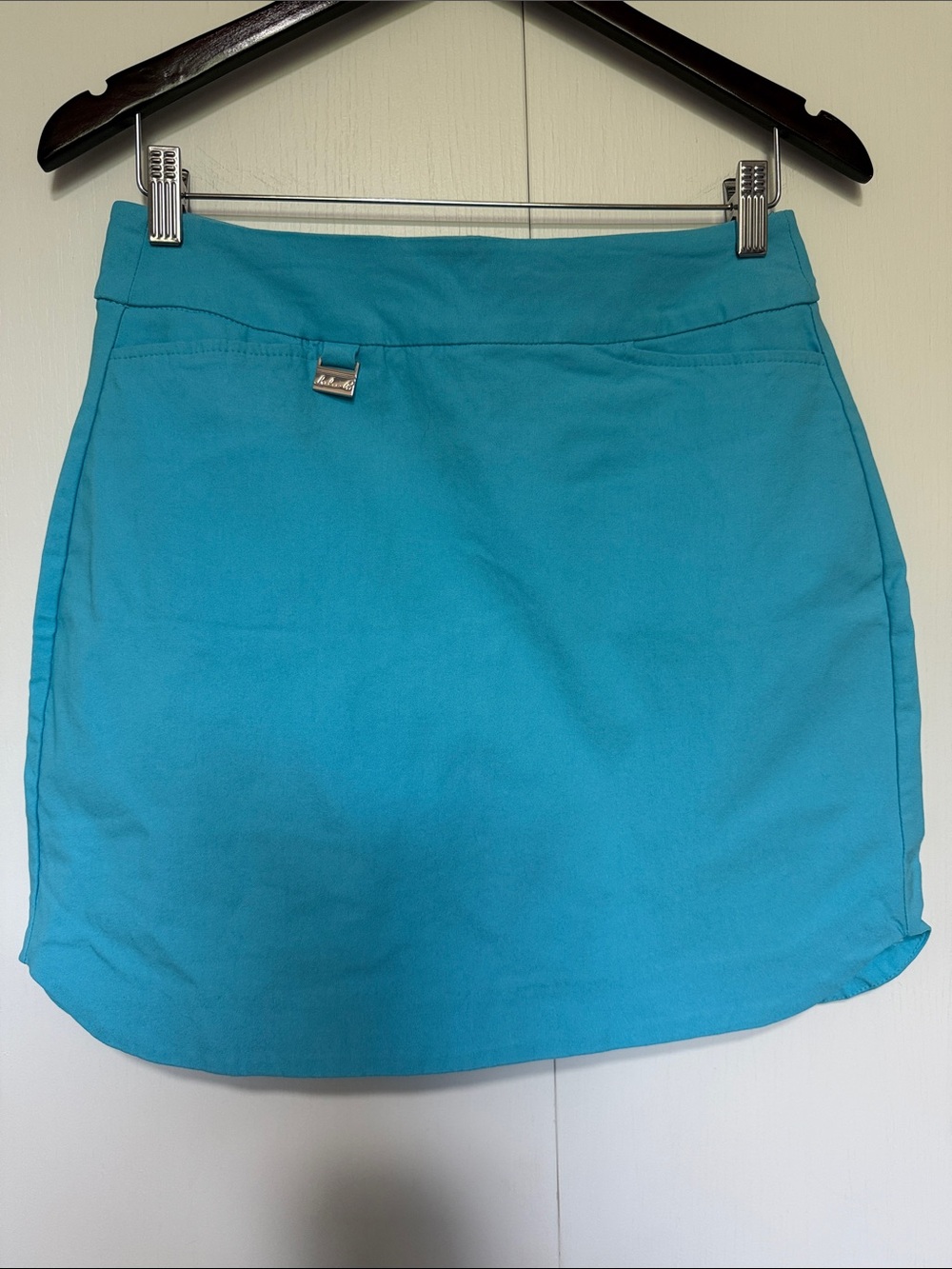 Lulu-B Turquoise Mini Skort with Metallic Logo